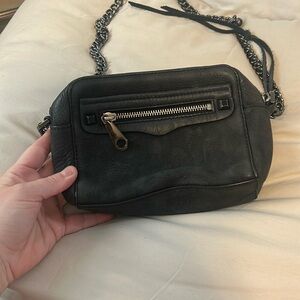 Rebecca Minkoff Black Suede Leather Crossbody Bag
